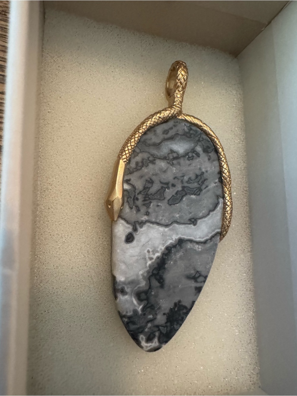 India Hicks Gold Snake & Stone Charm Pendant